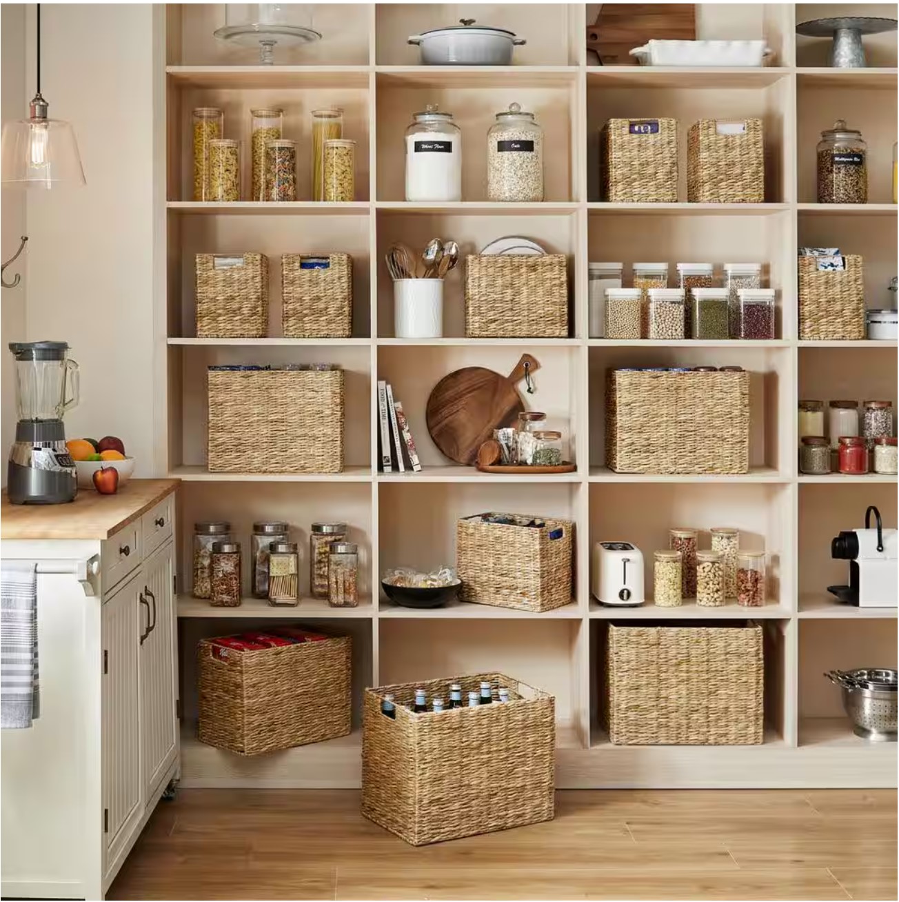 Rectangular Bulrush Storage Basket (Set of 3)
