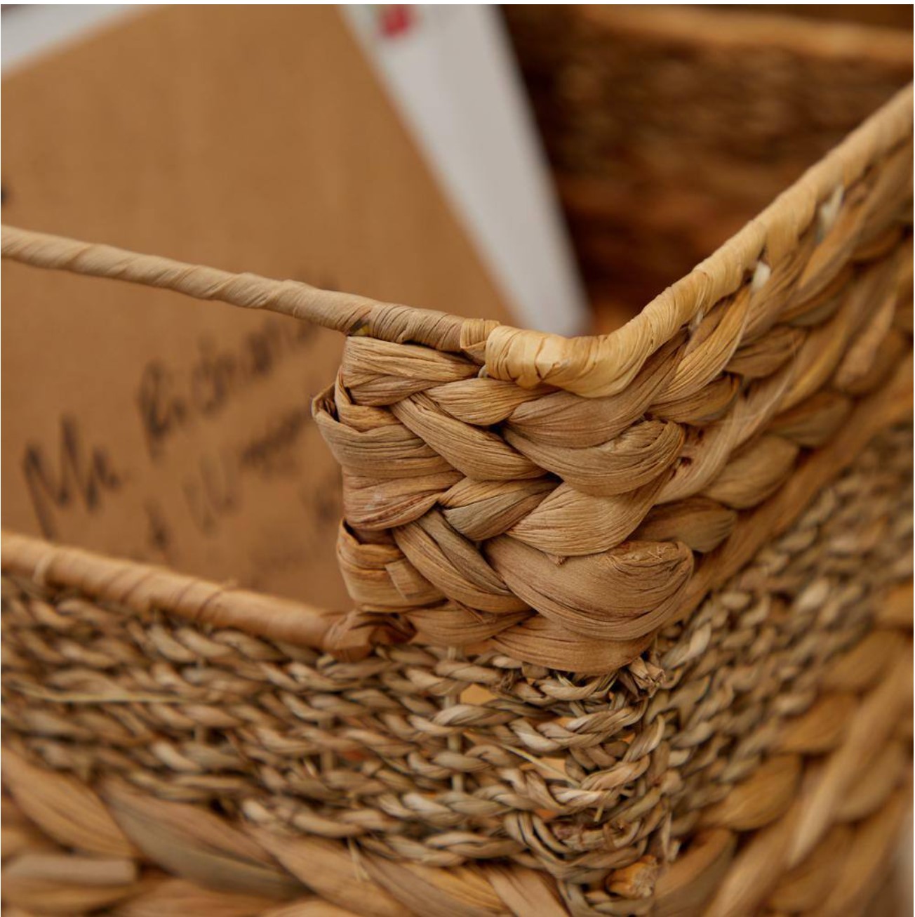 Seagrass Handmade Storage Basket with Handles (Set of 4)